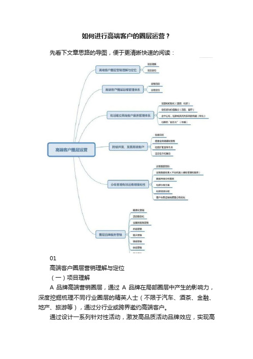 如何进行高端客户的圈层运营？