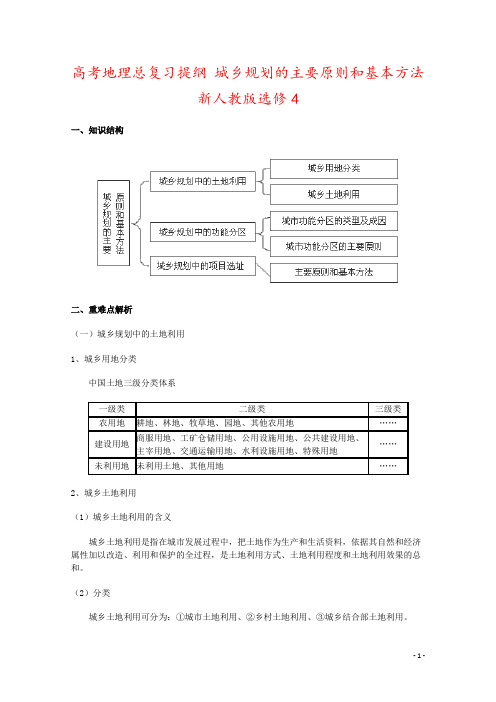 高考地理总复习提纲 城乡规划的主要原则和基本方法 新人教版选修4