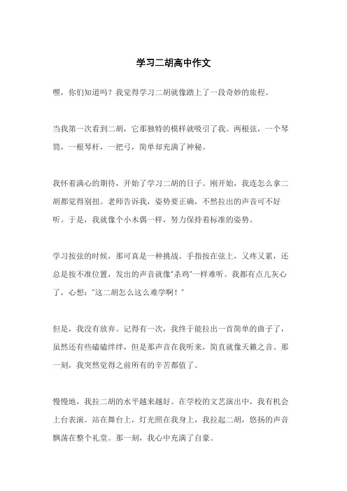 学习二胡高中作文