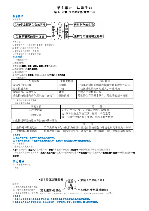 北师大版_初中生物总复习提纲