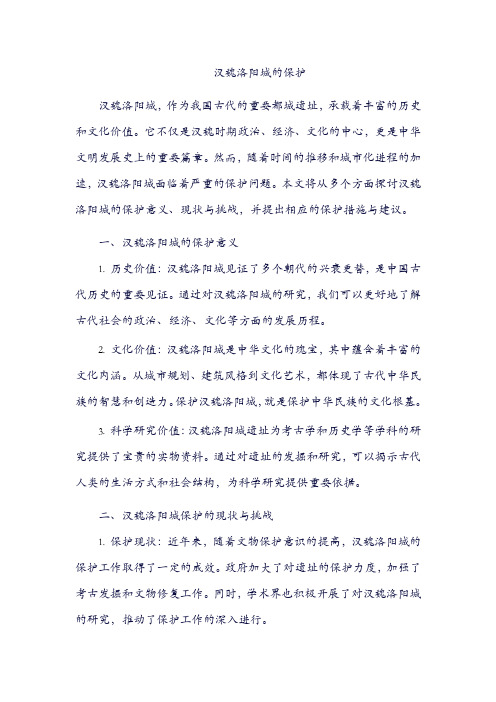 汉魏洛阳城保护pdf