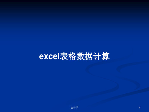 excel表格数据计算PPT学习教案