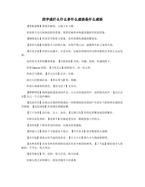 四字成什么什么多什么成语是什么成语