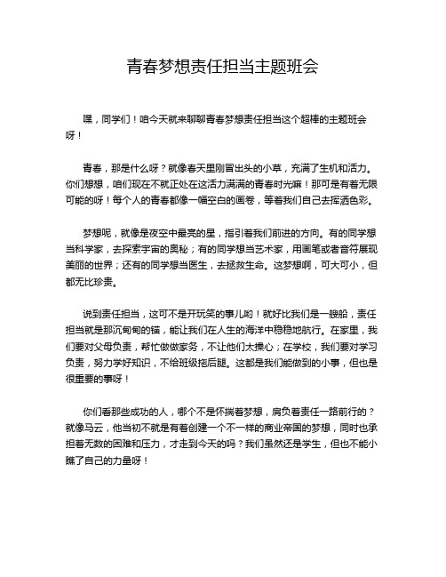 青春梦想责任担当主题班会