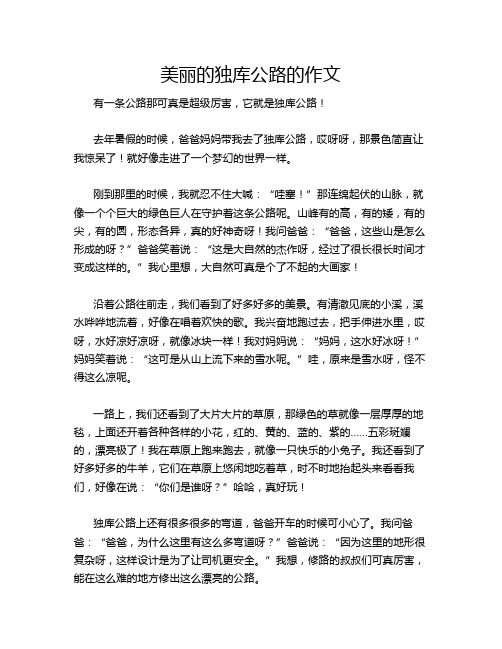 美丽的独库公路的作文