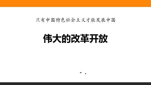 《伟大的改革开放》只有中国特色社会主义才能发展中国PPT