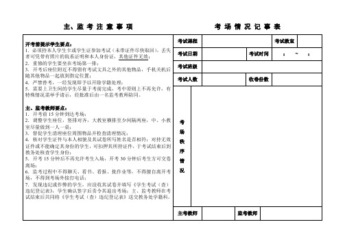 主、监考注意事项