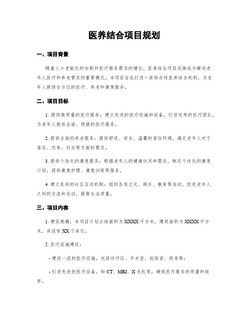 医养结合项目规划