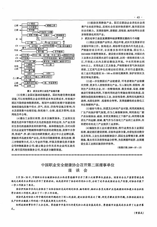 中国职业安全健康协会召开第二届理事单位座谈会