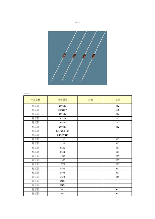 稳压管型号及选用方法