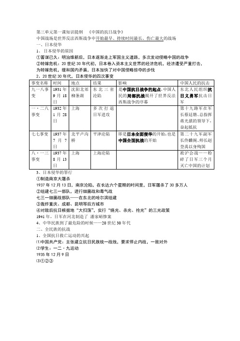 第三单元第一课知识提纲