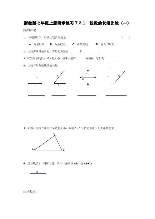 浙教版七年级上册同步练习7.3