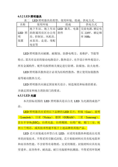 杭州地铁灯具技术明细