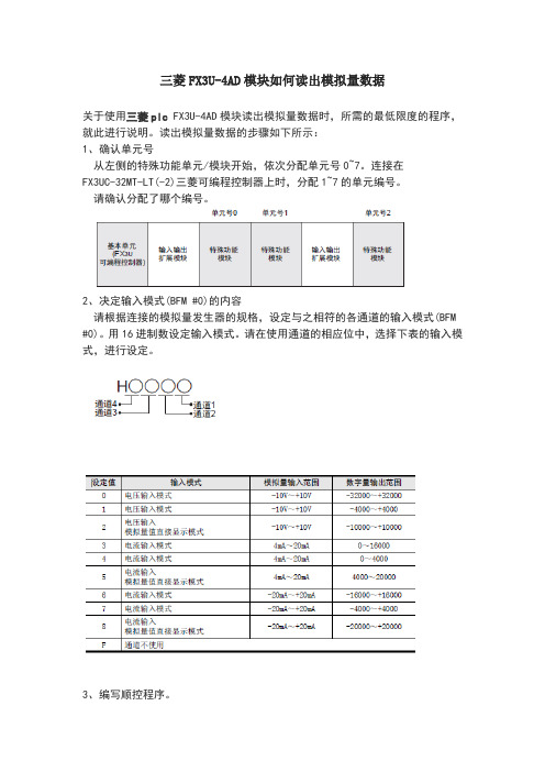 三菱FX3U-4AD模块如何读出模拟量数据