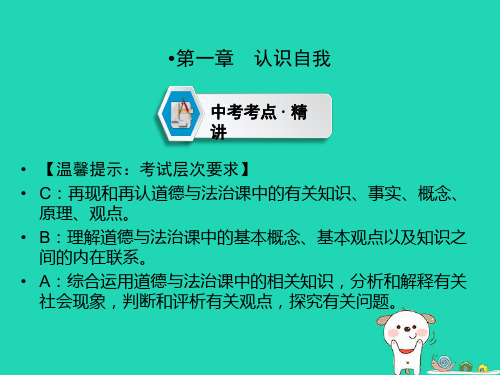 云南中考道德与法治第1部分教材同步复习模块1成长中的我第1章认识自我课件