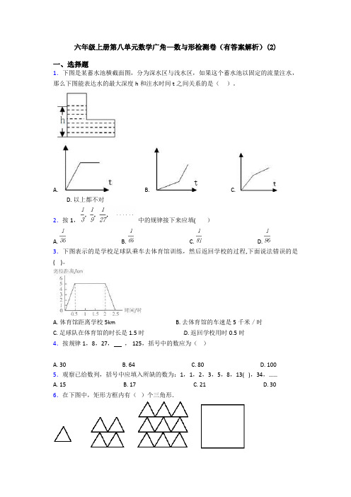 六年级上册第八单元数学广角—数与形检测卷(有答案解析)(2)