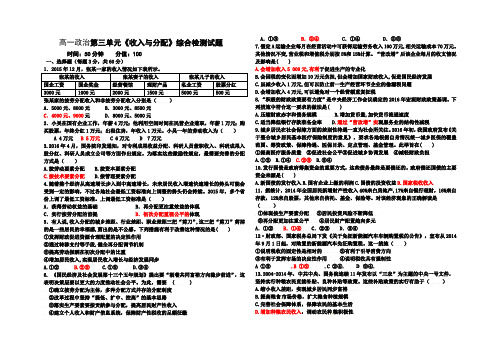 经济生活第三单元单元测试卷