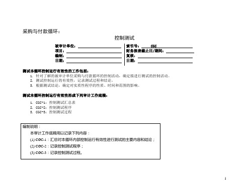 3-1-1控制测试——采购与付款循环