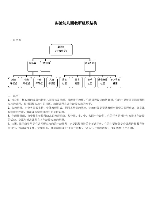 实验幼儿园教研组织结构