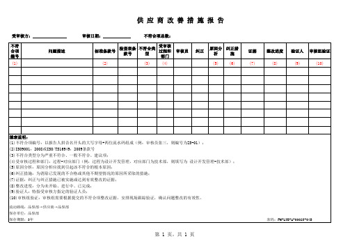 供应商现场审核评价报告