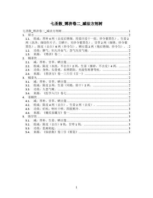 七圣散_博济卷二_减法方剂树
