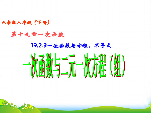 人教版八年级数学下册第十九章《19.2一次函数 (第6课时)一次函数与二元一次方程(组)》公开课课件