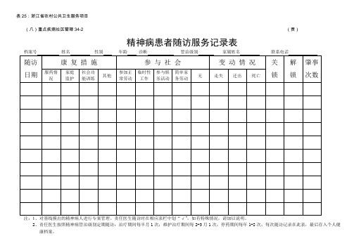 25精神病患者随访记录表34-2