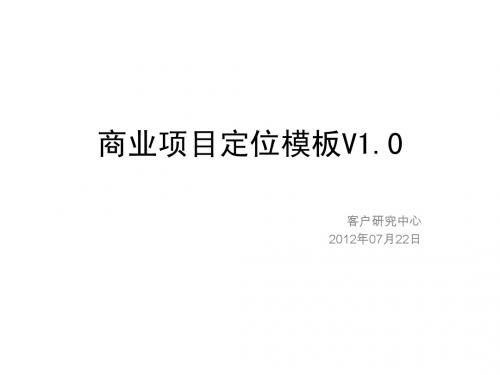 2.5商业地产项目营销定位模板V1.0