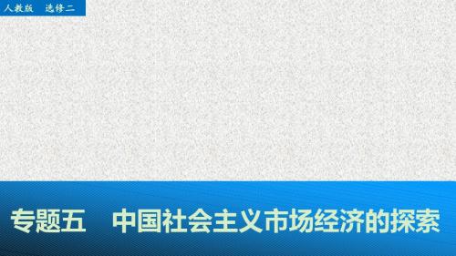 人教版高中政治选修2专题五《中国社会主义市场经济的探索》ppt复习课件