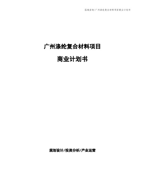 广州涤纶复合材料项目商业计划书