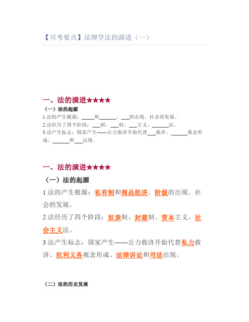 【司考要点】法理学法的演进(一)