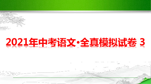 2021年中考语文：全真模拟试卷 3解析课件(71张PPT)