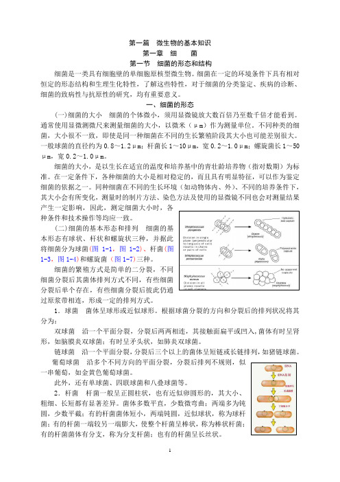 第一节 细菌的形态和结构