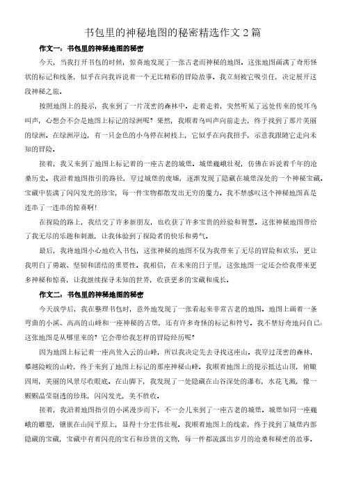 书包里的神秘地图的秘密 精选作文2篇