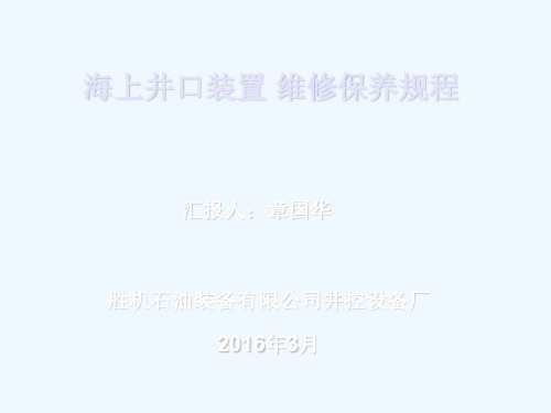 HKY80-21海上井口装置维修保养规程