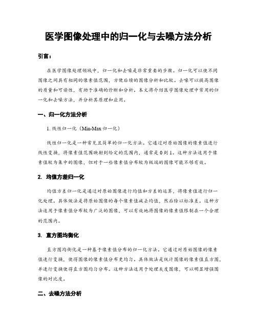 医学图像处理中的归一化与去噪方法分析