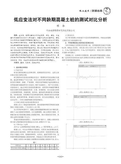 低应变法对不同龄期混凝土桩的测试对比分析