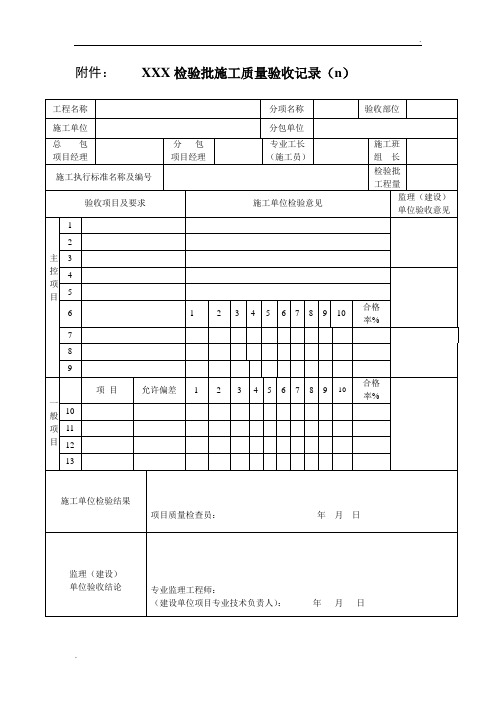 最新表格CJJ1-2019-道路验收表格