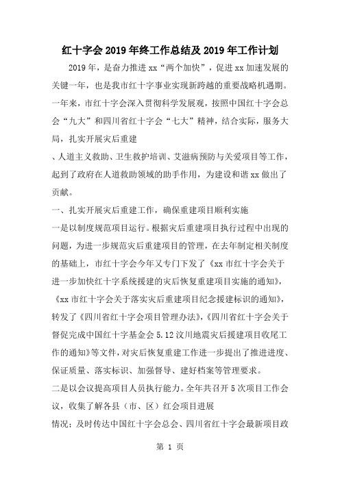 精选-红十字会终工作总结及工作计划-word范文