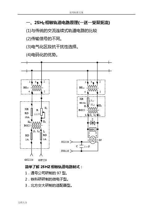 25HZ相敏轨道电路原理