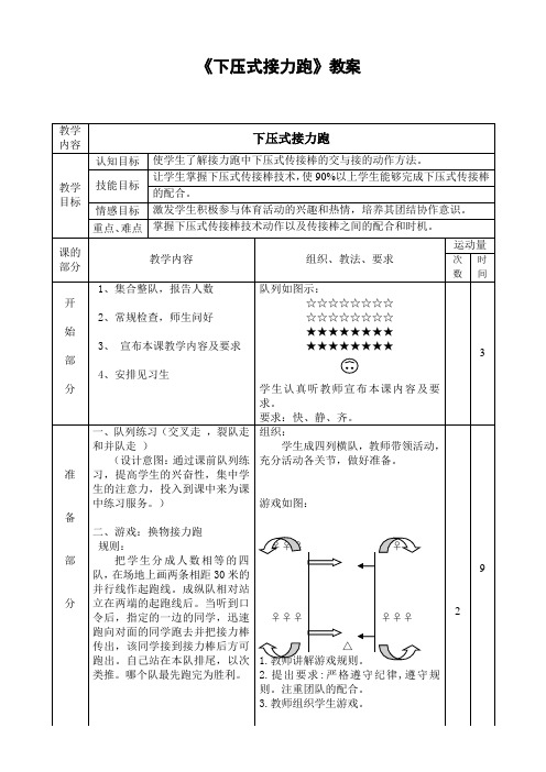 《下压式接力跑》教案