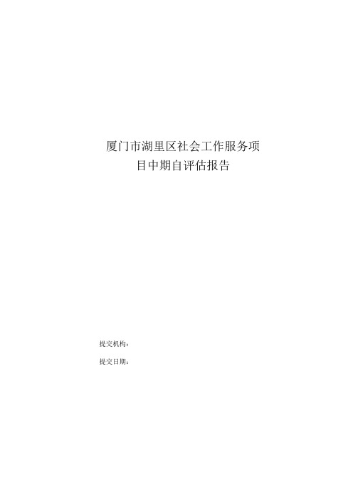 湖里区社会工作服务项目方自评估报告模板修改版