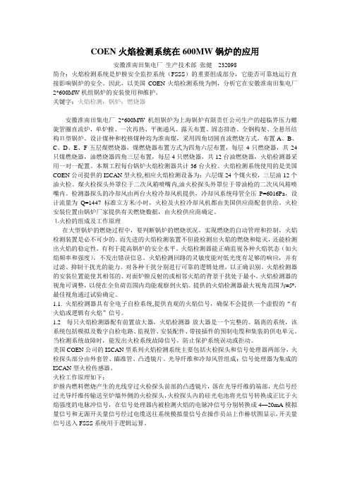 COEN火焰检测系统在600MW锅炉的应用