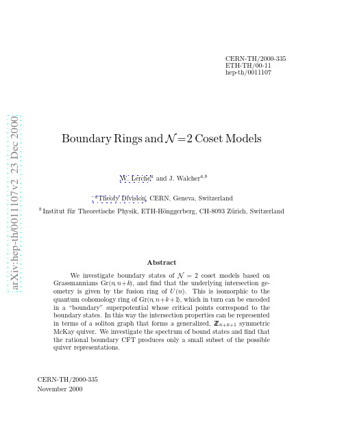 Boundary Rings and N=2 Coset Models