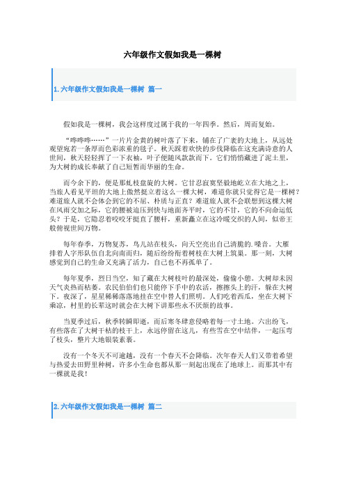 六年级作文假如我是一棵树