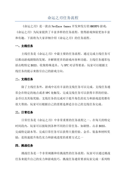 命运之刃任务流程