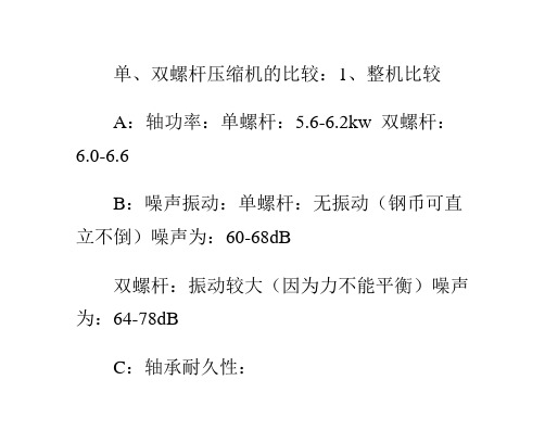 单螺杆压缩机与双螺杆压缩机的比较及优势