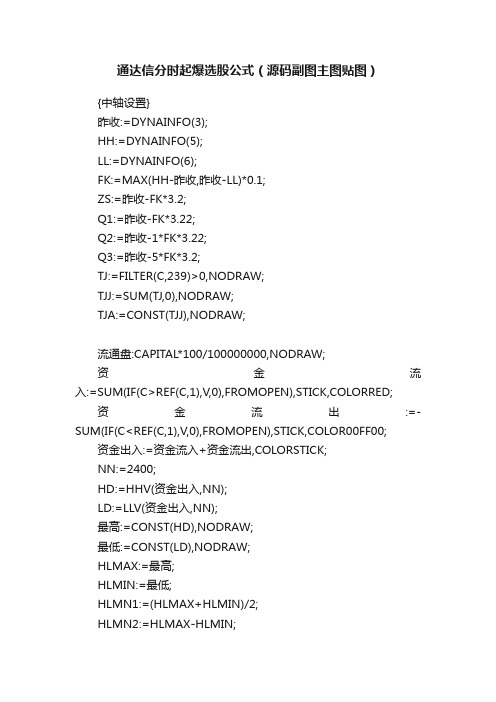 通达信分时起爆选股公式（源码副图主图贴图）