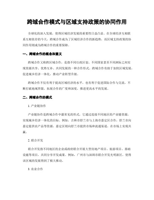 跨域合作模式与区域支持政策的协同作用