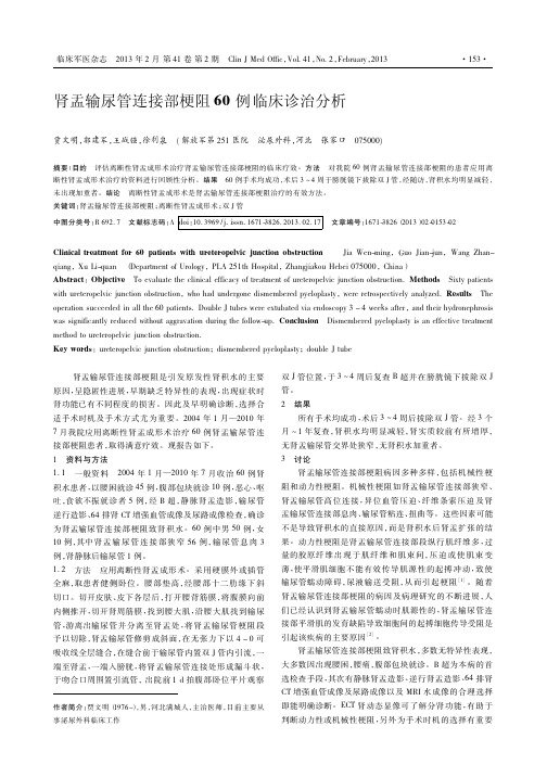 肾盂输尿管连接部梗阻60例临床诊治分析_贾文明